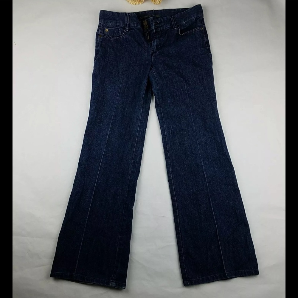 MICHAEL KORS women's Blue Dark Wash Wide Leg Jeans